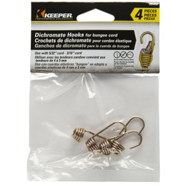 Keeper 06462 Dichromate Bungee Hooks for Cord Size 1/4"-5/16", 4 Pack