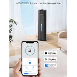 8L Smart Humidifiers for Bedroom Large Room, 2.1Gal Cool Mist Top Fill Diffuser Ambient Light, App & Remote Control, 3 Mist Modes, Quiet Humidifier for Home Office Plant (Black)