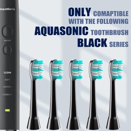 Replacement Brush Heads for Aquasonic Only Compatible with AquaSonic Black Series, 5-Pack Black