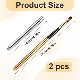 2 Packs Professional Lip Brush, Lipstick Brushes with Cap Lip Makeup Brushes for Lipstick Lips Gloss Lipsticks Brush Applicator for Women and Girls (gold + silver)