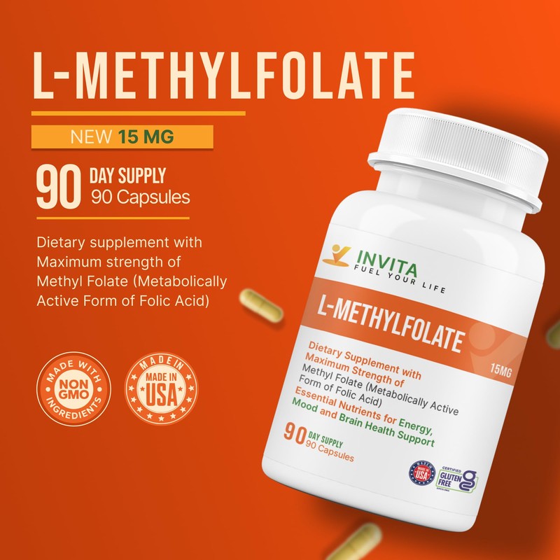 INVITA L-Methylfolate 15mg – Physician Formulated Active Methyl Folate -