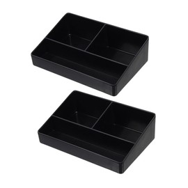 ABOOFAN 2pcs Coffee Storage Box Condiments Containers Sugar Packet Holder Condiment Organizer Restaurant Coffee Stand Storage Bins Packets Remote Control PVC Set Bowl Cosmetic