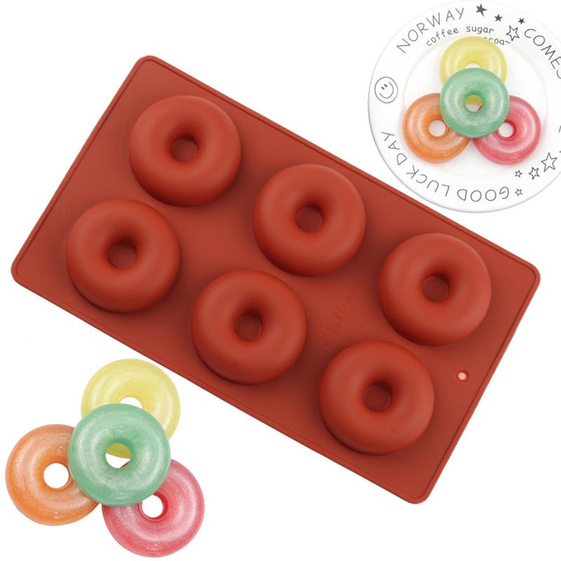 6 Cavity Donut Silicone Chocolate Molds Doughnut Pan Baking Mold