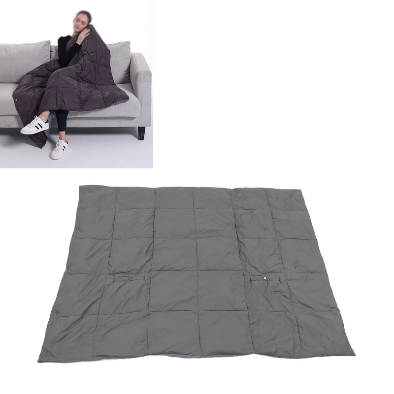 USB Heated Blanket Dark Grey 3 Temp Modes 52x43in Soft