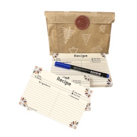 Littlemonky Recipe Cards 3x5 Double Sided With Gift Pen, 40 Count Recipe Cards, Blank Recipe Cards