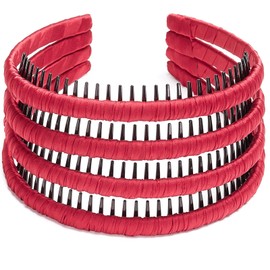 STHUAHE4PC Multicolor Protection Resin Teeth Comb Hair Hoop Hairband Headband Hair Accessories for female by Beauty hair (Red-4PCS)