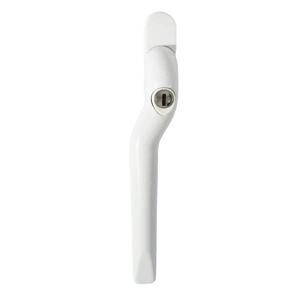 The Venetian Slimline Espag Window Handle in White - Low Profile Design so can be Used Behind Window Blinds (Left Hand)