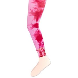 Jefferies Socks Big Girls' Lace Tie Dye Footless Tights, Hot Pink, 8-10 Years