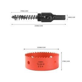Dribotway 102mm 4 inch Hole Saw ,Bi-Metal Hole Saw with Heavy Duty Arbor ,1 Drill Bits ,1.1IN Cutting Deep , Hole Drilling Cutter for Wood ,Metal ,Plastic ,Plywood ,PVC ,Fiberboard & Thin Metal