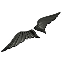 Wings Metal car Emblem car Stickers Metal 3D -Angel Wings-Decorative Stickers Fan car Rear Logo Side Logo (Black)