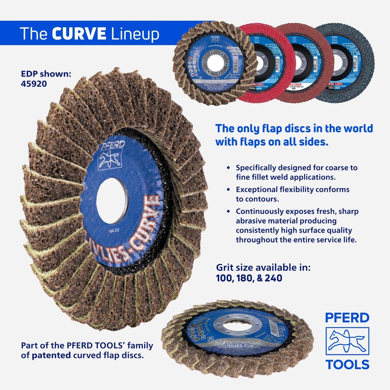 PFERD POLIFAN®-Curve Radial Type Flap Disc - 6" x 5/8-11"