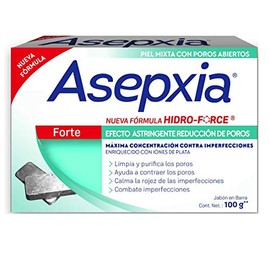 Asepxia Forte Jabón en Barra 100 g  Efecto reductor de poros, piel mixta, ácido salicílico y glicólico, sin resecar                                   