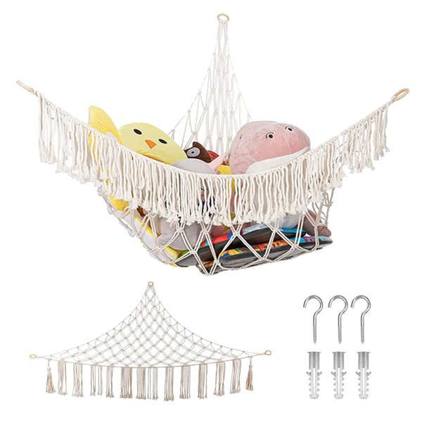 Toy Hammock Net Macrame Cuddly Toy Storage Hammock Hanging Storage