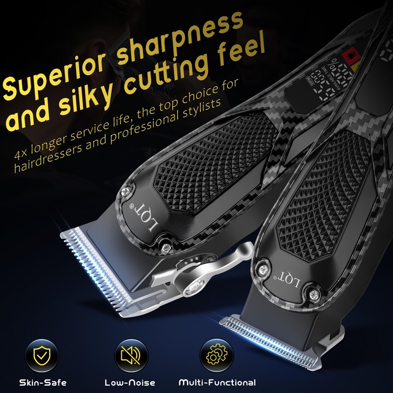 Professional Hair Clippers for Men Rechargeable Cordless Beard Trimmer &