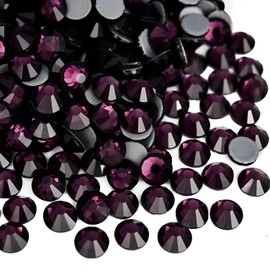 Jollin Hot Fix Crystal Flatback Rhinestones Glass Diamantes Gems 6.4mm(30ss 288pcs, Amethyst)