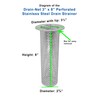 3" Commercial Floor Drain Strainer, 8" Tall, Perforated Stainless Steel