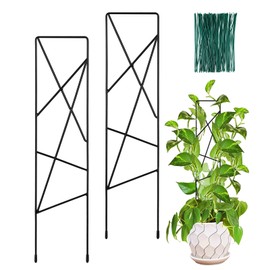 17.5 Inch Indoor Plant Trellis for Climbing Plants,Metal Trellis,Small Garden Trellis for Potted Plants,Plant Stakes for Indoor Plants Accessories Hoya,Flower,Plant Support (Star-Metal)