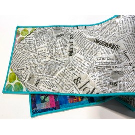 Batik Fabric Quilted Patchwork Table Runner in Jewel Tones