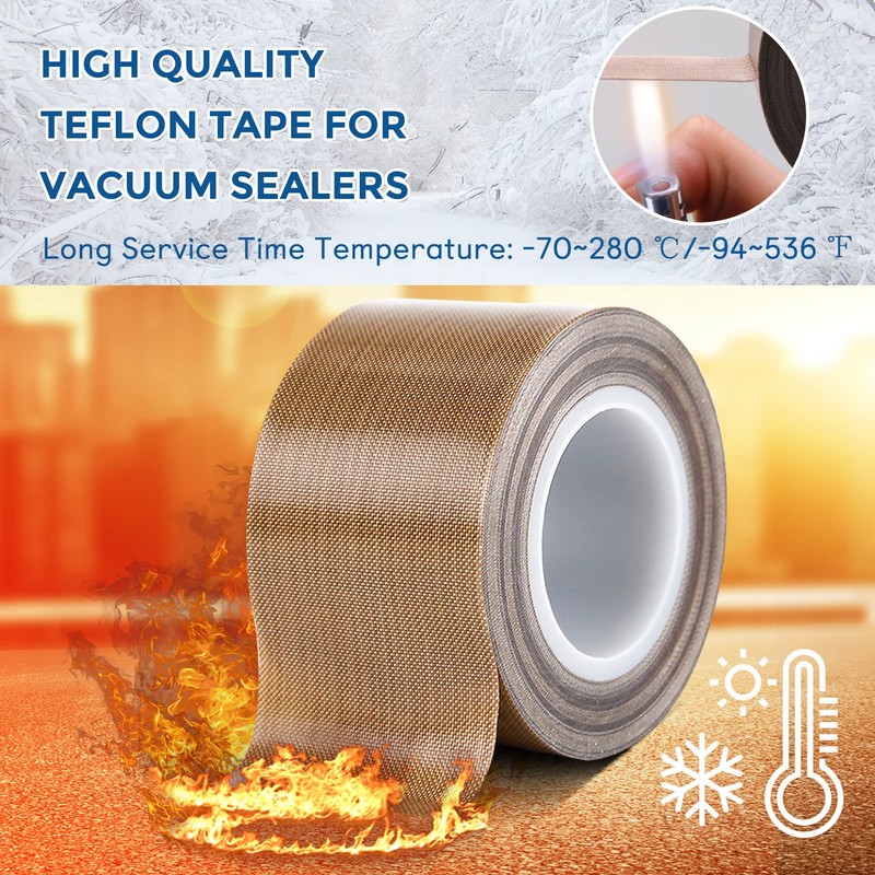 Teflon Tape, 2 in 30 FT Fabric PTFE Tape for