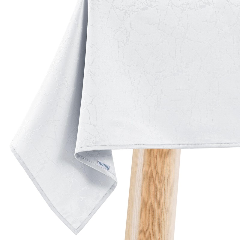 Filumi Tablecloth 140 x 260 cm White Washable for Indoor