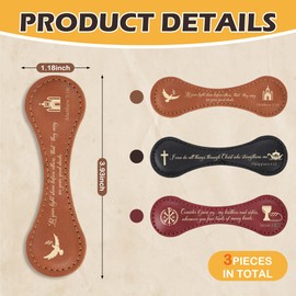 Zaamwoyy Magnetic Leather Bookmark,3 Pcs Vintage Bible Leather Bookmarks, Inspirational Christian Bookmarks,Religious Bible Verse Bookmarks, Clips Gifts for Women Men Reading Lovers