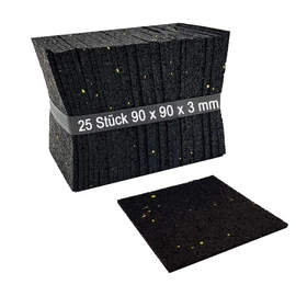 My Plast Rubber Granulate Patio Pads, Rubber Building Protection Mat for Deck, Porch, Patio, Non-Slip, Waterproof, Weatherproof, Spacers for Wooden Floors, 90 x 90 x 3 mm, Pack of 25