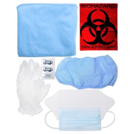 MFASCO First Aid Personal Protection Equipment Kit with BBP Bag, Emergency Bloodborne Pathogen Clean Up Kit, Including Blood Spill Kits, Complete Disposable PPE Set, Ideal for First Responders