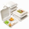 AHKUNMT 8X8 30 Pack Clamshell Take Out Food Containers, 3