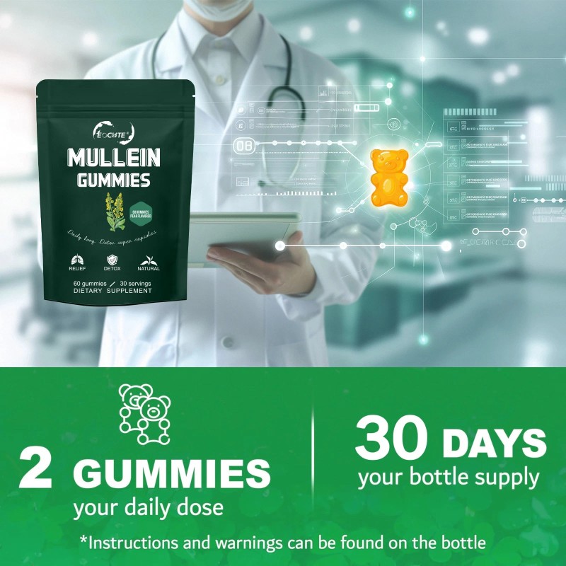 9 in 1 Mullein Leaf Extract Gummies for Lung Cleanse,