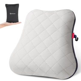 Rocacoco Back Pain Cushion, Lumbar Pillow, Airplane, Travel, Convenient Goods, Overseas Travel, Night Bus, Bullet Trains, Car, Desk Work Travel, Backrest (Gray)