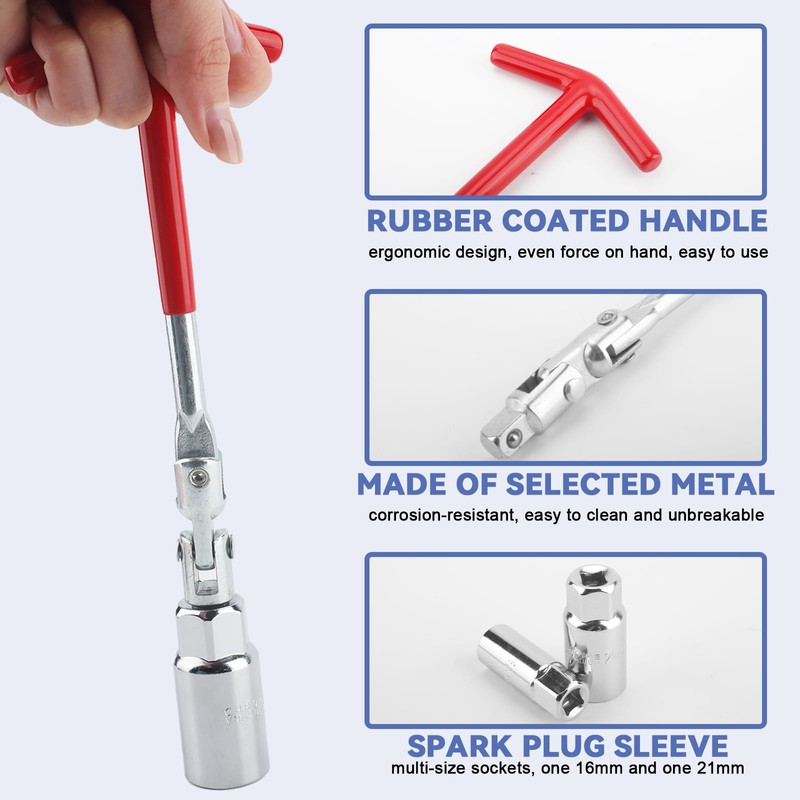 Spark Plug Wrench, Spark Plug Socket Set with 5/8" (6mm)