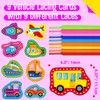 SpriteGru 9 Pieces Kids Lacing Cards, Double Sided Vehicle Sewing