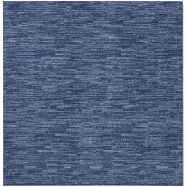 HomeRoots 5' X 5' Navy Blue Square Non Skid Indoor Outdoor Area Rug