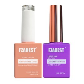 FZANEST Set De Esmaltes De Uñas En Gel Con Base Y Capa Superior De Diamante, Sin Tpo Ni Hema. Brillo Ultra Duradero Para Fortalecer, Extender,...     
