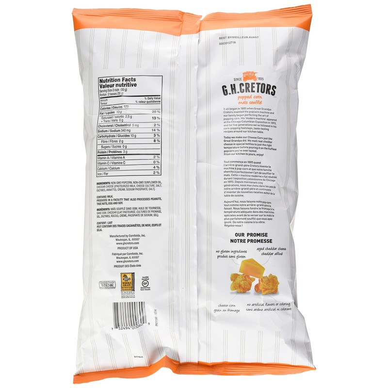 GH Cretors Popcorn Just Cheese, 6.5 oz 3 pk