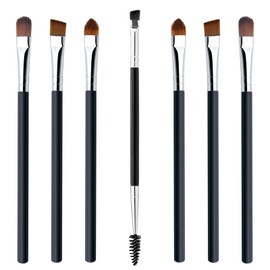 7 Pcs Eyebrow Brush Set Professional Double Ended Eyebrow Brush & Screw Brush Multi-function Slant Flat Brush Precision Eye Shadow Tool Use for Blending Definition Smear Shading