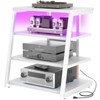 armocity 4-Tier AV Media Stand with Power Strips, Corner TV