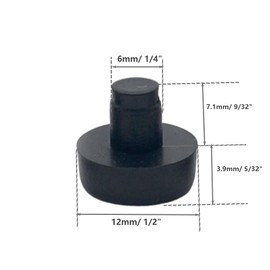 40 pcs Glass Top Table Bumpers with Stem, Clear Rubber Grippers, Patio Table Spacers for Patio Cabinet Door Furniture (Black, 1/4 Inch)