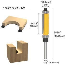Bestgle Trimmer Bit, 0.25 inch (6.35 mm) Router Bit, Double-edged Cemented Carbide Cutting Tool, Router Bit, For Carpentry, Cutting Cutter, Ball Bearings, Deep Groove Ball Bearings, Ball Bearings, Bits for Electric Trimmers, 10 Pieces, Inner Diameter 0.1