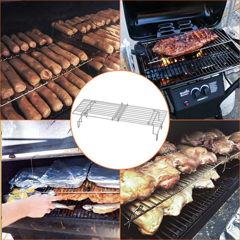 Hisencn Universal Grill Rack for Gas/Wood Pellet/Griddle/Smoker Grill, Adjustable Warming
