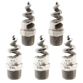Horiznext NPT 1/2 spiral aerator lawn, stainless steel 316 hose sprayer nozzle atomizer,for garden, dust removing, fire proofing, gas and liquid cooling，（5 pcs）