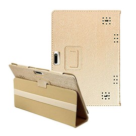 Universal Shockproof PU Flip Stand Case Cover for 10.1 Inch Android Tablet PC (Gold)