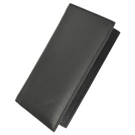 Hand Crafted Genuine Soft Leather Checkbook Cover simple (Premium Black)