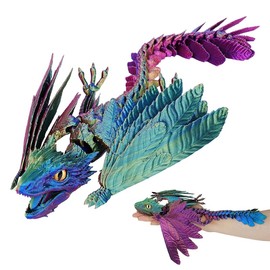 BCQTD 3D Printed Dragon with Wings,Feathered Wyvern Dragons Fidget Toy,2025 New Mythical Pieces Dragons - Limited Edition,Articulated Dra gon,Birthday Children's Day Easter for Kids