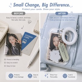 Kpop Photocard Holder Keychain for Display – Cute Transparent Card Case for Bags, Keys, and Gifts