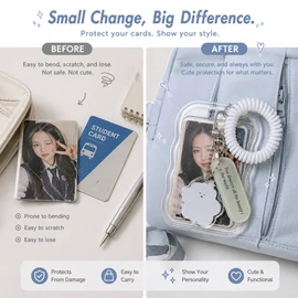 Kpop Photocard Holder Keychain for Display – Cute Transparent Card Case for Bags, Keys, and Gifts