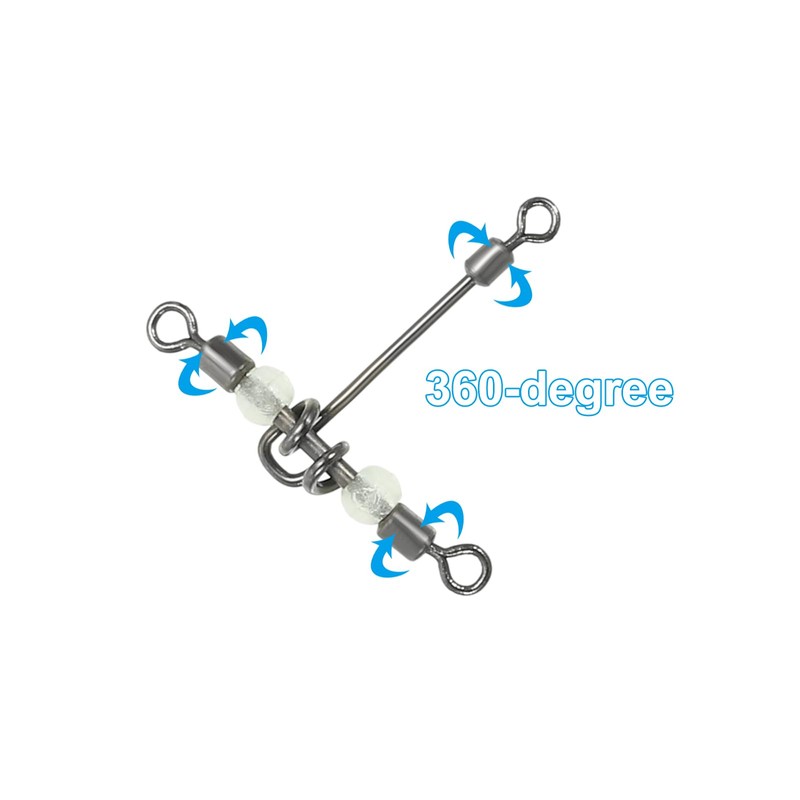 PATIKIL 3-Way Swivel 17lb 25 Pack Cross Line T-Turn Rolling