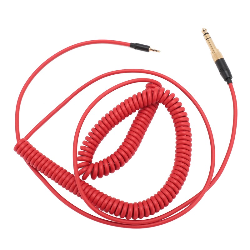 Coiled Headphone Cable Gold Plated Connector Replacement Headset Sound Cord