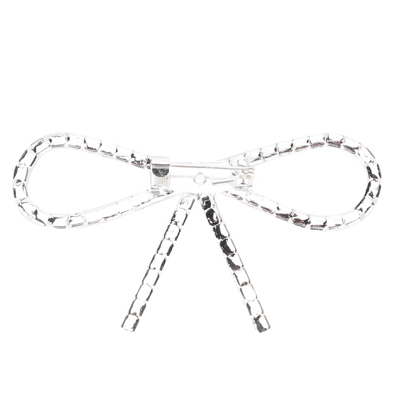 10Pcs Diamond Rhinestone Bow Glass Flash Brooch Claw Chain Suit