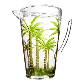Diligence4us 2.5 quart emboss pitcher, One Size, Palm Tree